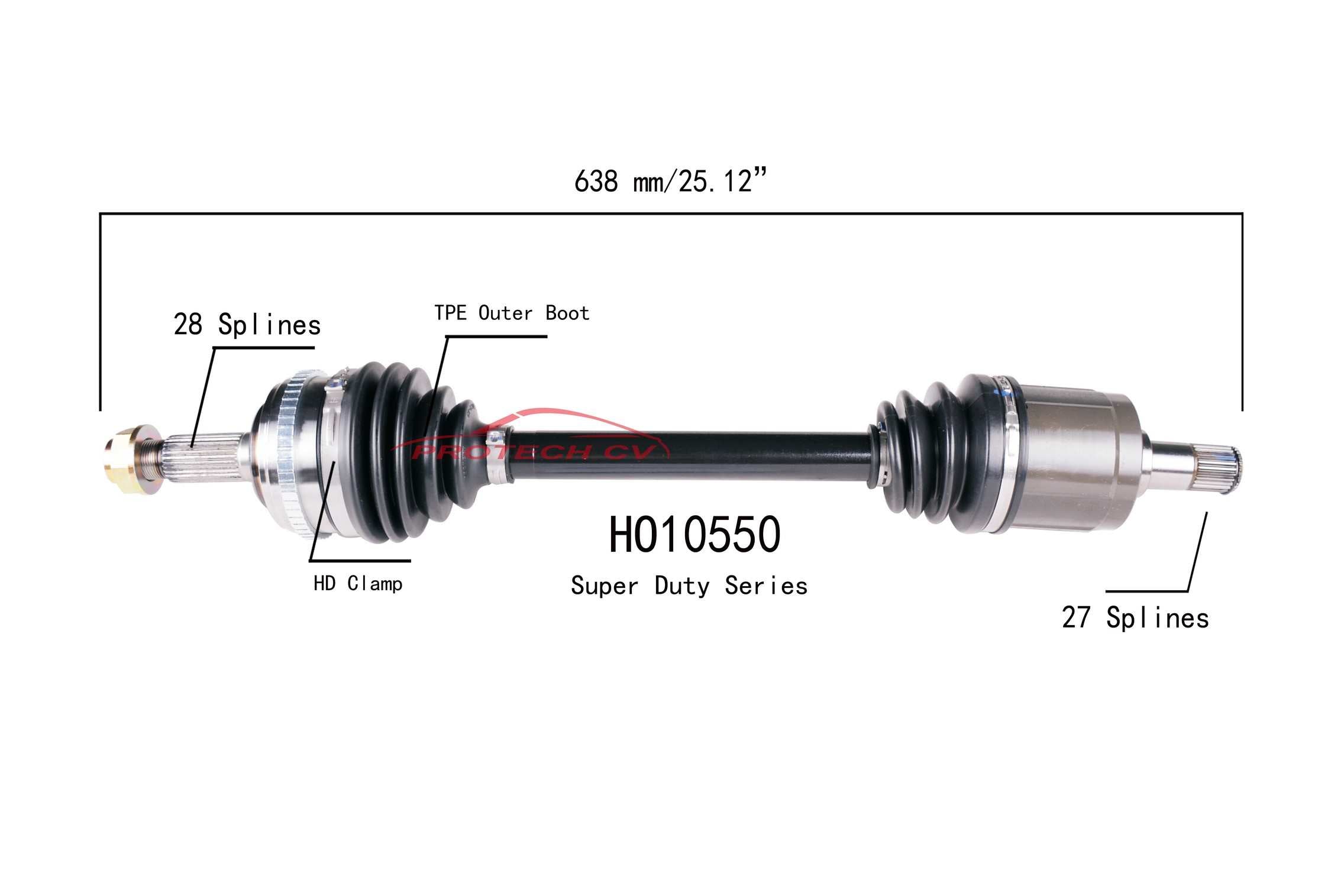 Protech CV **SUPER-DUTY SERIES** TPE BOOT EQUIPPED**  top view frsport HO10550