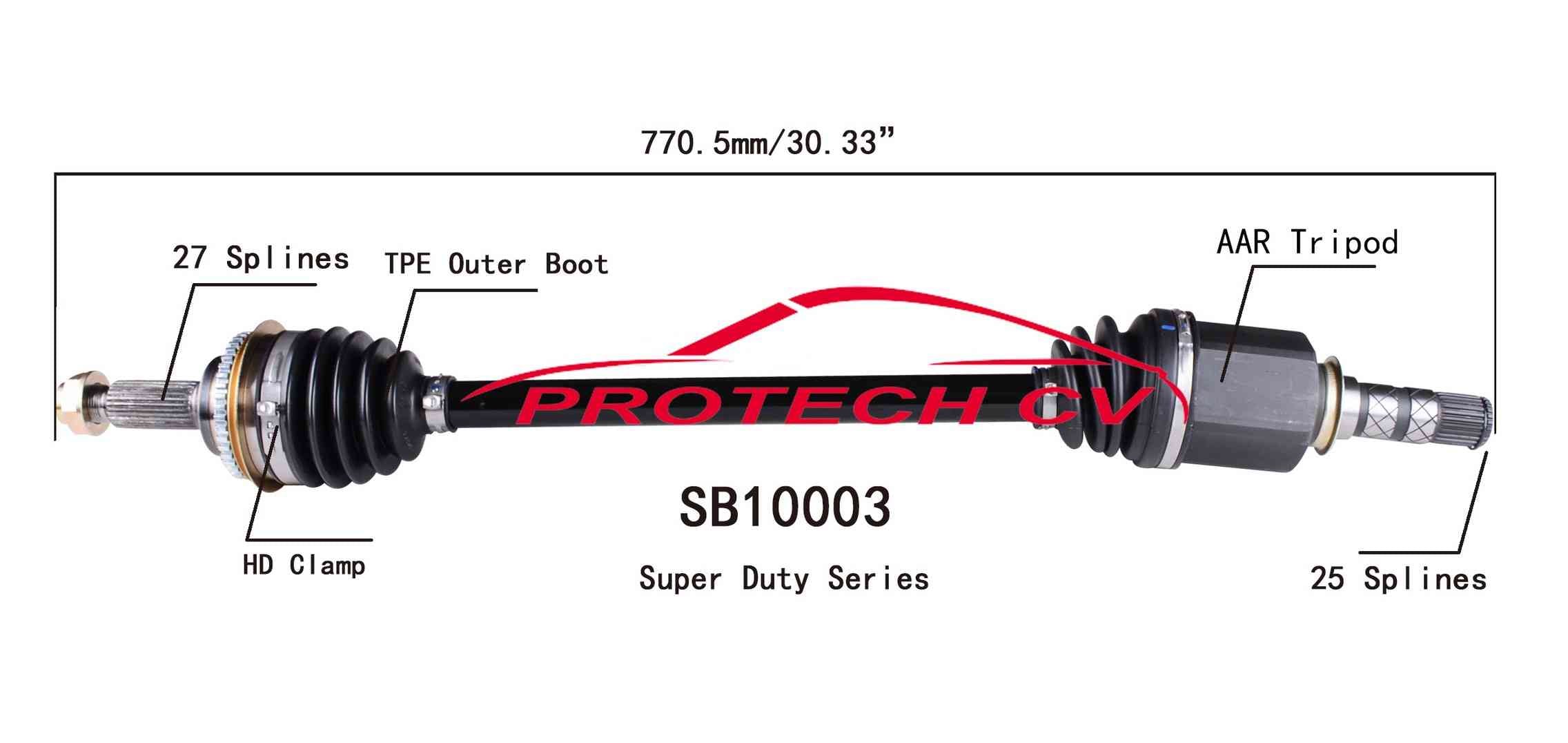 Protech CV **SUPER-DUTY SERIES** TPE BOOT EQUIPPED**  top view frsport SB10003