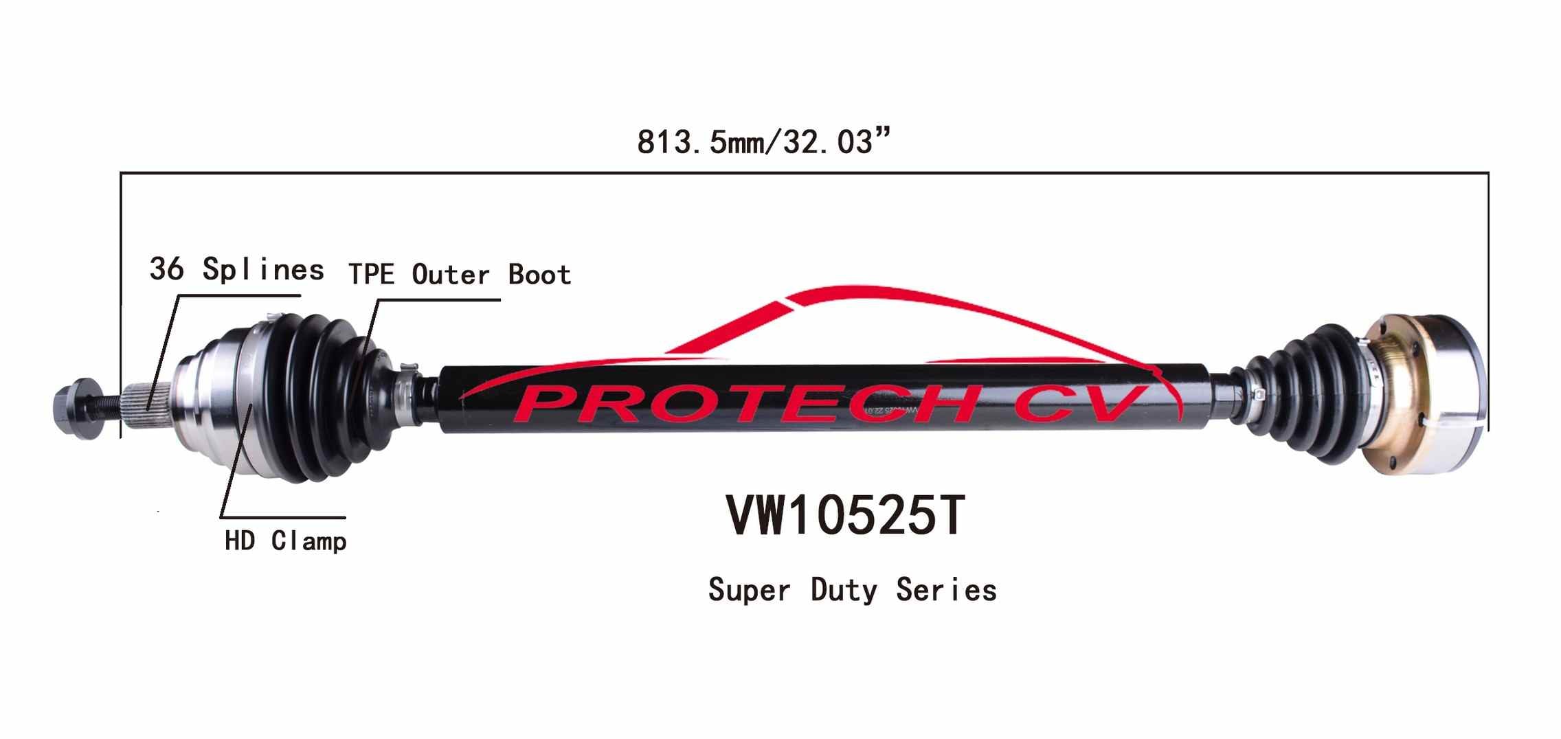 Protech CV **SUPER-DUTY SERIES** TPE BOOT EQUIPPED**  top view frsport VW10525T