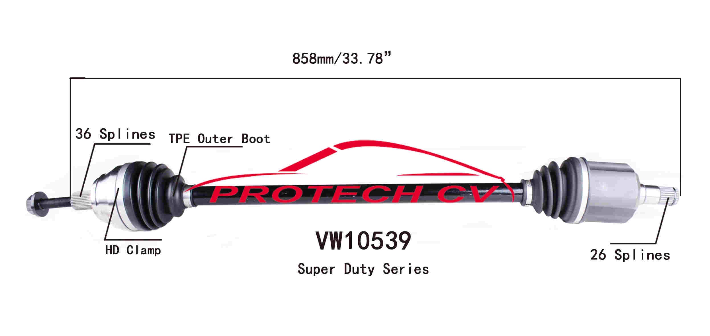 protech cv **super-duty series** tpe boot equipped**  frsport vw10539