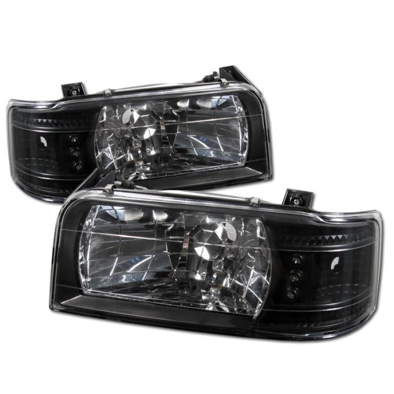 Spyder Ford F150 92-96/Ford Bronco 92-96 1PC LED ( LEDs)Crystal Headlights Blk HD-YD-FB92-1PC-BK 5012494 Main Image