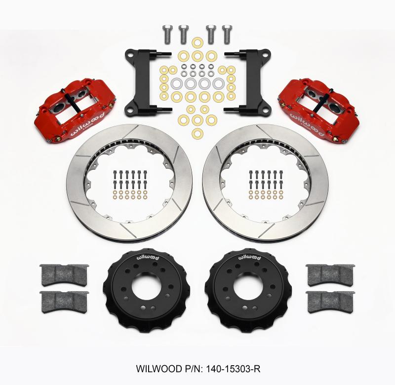 Wilwood Narrow Superlite 6R Front Hat Kit 13.06 Red 63-87 C10 w/ Wilwood Pro Spindles 140-15303-R Main Image