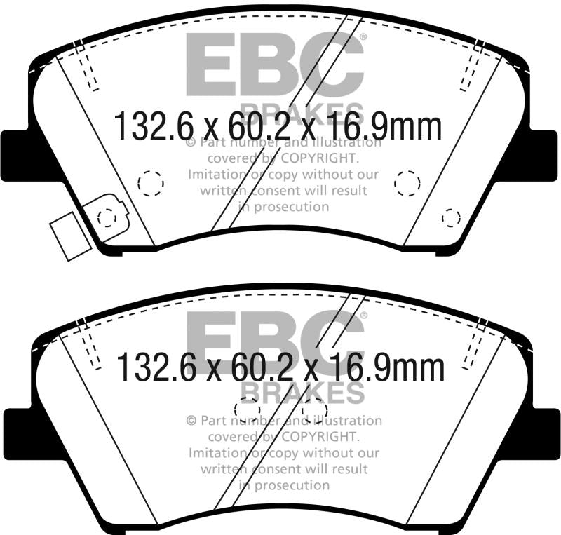 EBC 2017+ Hyundai Elantra 1.4L Turbo Ultimax2 Front Brake Pads UD1912 Main Image