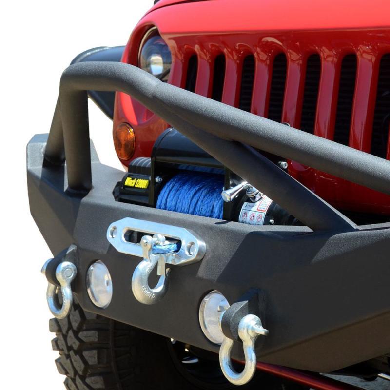 DV8 Offroad 07-18 Jeep Wrangler JK/JL FS-10 Full Length Steel Front Bumper w/ Skid Plate FBSHTB-10 Main Image