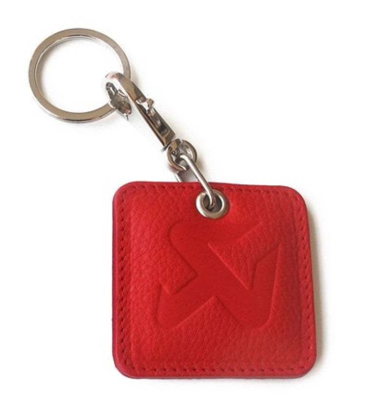 Akrapovic Square Leather Keychain - red 800947