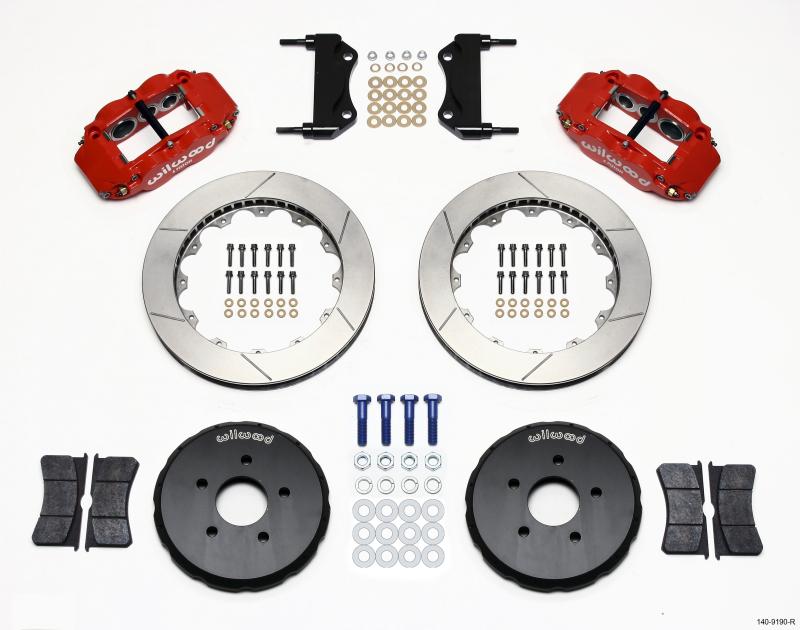 Wilwood Narrow Superlite 6R Front Hat Kit 13.06in Red Nissan 350Z/Fiti G35 140-9190-R Main Image