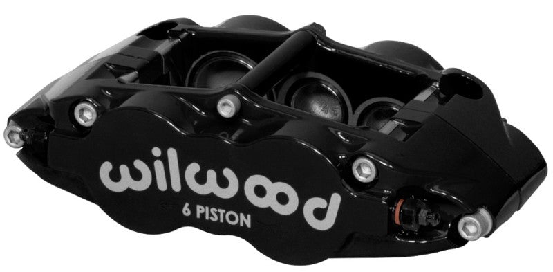 Wilwood Caliper-Forged Narrow Superlite 6R-R/H 1.75/1.25in/1.25in Pistons 1.25in Rotor - Black 120-14550-BK