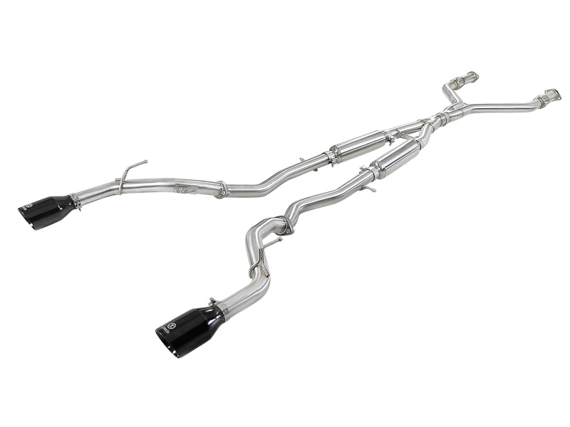 aFe POWER Takeda 2.5in 304 SS CB Exhaust w/ Black Tips 17-19 Infiniti Q60 V6-3.0L (tt) 49-36134NM-B