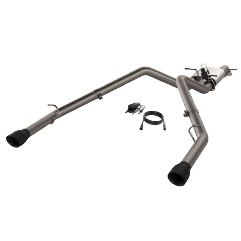 QTP 19-20 Ram 1500 304SS Screamer Cat-Back Exhaust Rear Split Exit w/4.5in Black Tips 420019B