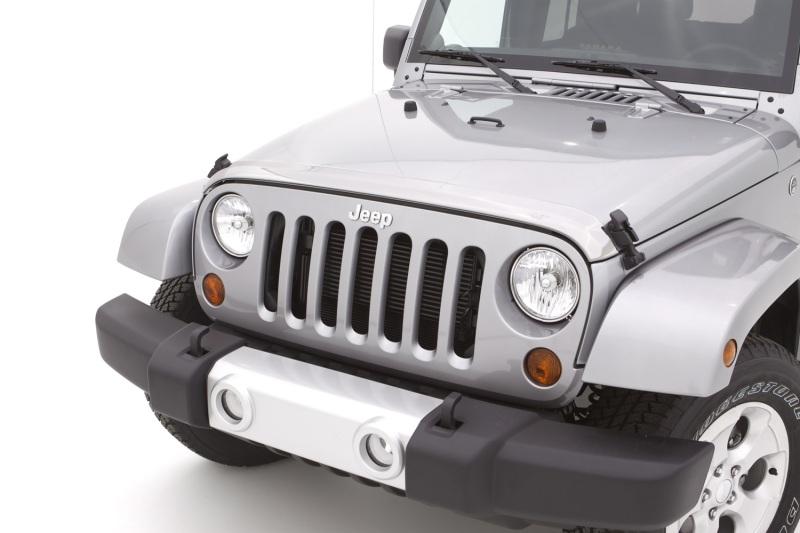 AVS 07-18 Jeep Wrangler Unlimited Aeroskin Low Profile Hood Shield - Chrome 622060 Main Image