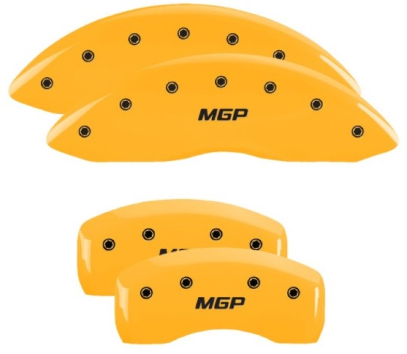 MGP 4 Caliper Covers Engraved Front & Rear MGP Yellow Finish Black Char 2019 Lincoln Nautilus 36027SMGPYL