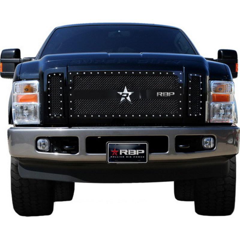 RBP RX-3 Series Studded Frame 3pc. Grille 08-10 Ford Super Duty F250/F350 (Except Harley Ed) - Black RBP-951563 Main Image