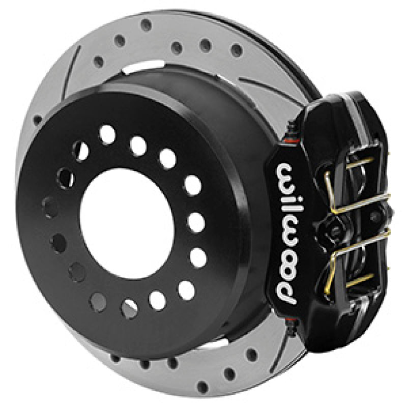 Wilwood Chevrolet 7-5/8in Rear Axle Dynapro Disc Brake Kit 11in Drilled/Slotted Rotor -Black Caliper 140-16444-D