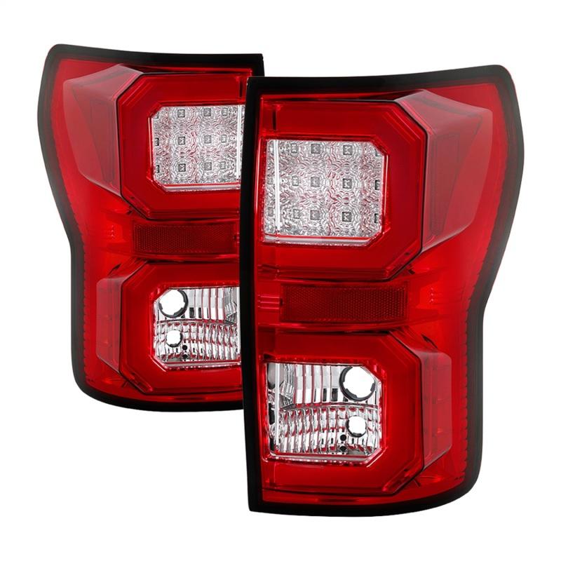 Spyder 07-13 Toyota Tundra V2 Light Bar LED Tail Lights - Red Clear ALT-YD-TTU07V2-LB-RC 5085450 Main Image