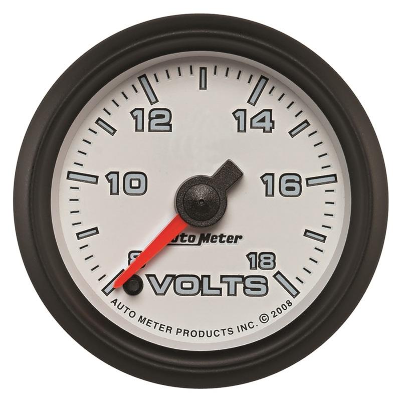 Autometer Pro-Cycle Gauge Voltmeter 2 1/16in 18V Digital Stepper Motor White 19592 Main Image