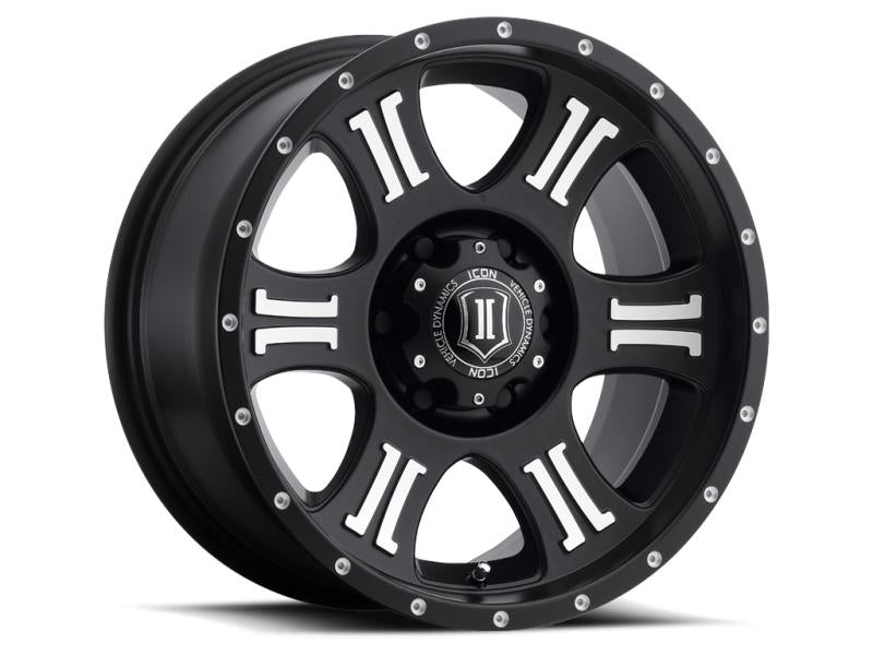 ICON Shield 17x8.5 6x135 6mm Offset 5in BS 87.1mm Bore Satin Black/Machined Wheel 1017856350MB Main Image