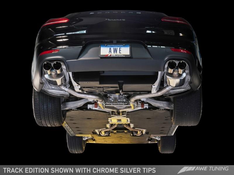 AWE Tuning Panamera 2/4 Track Edition Exhaust (2014+) - w/Chrome Silver Tips 3020-42022 Main Image