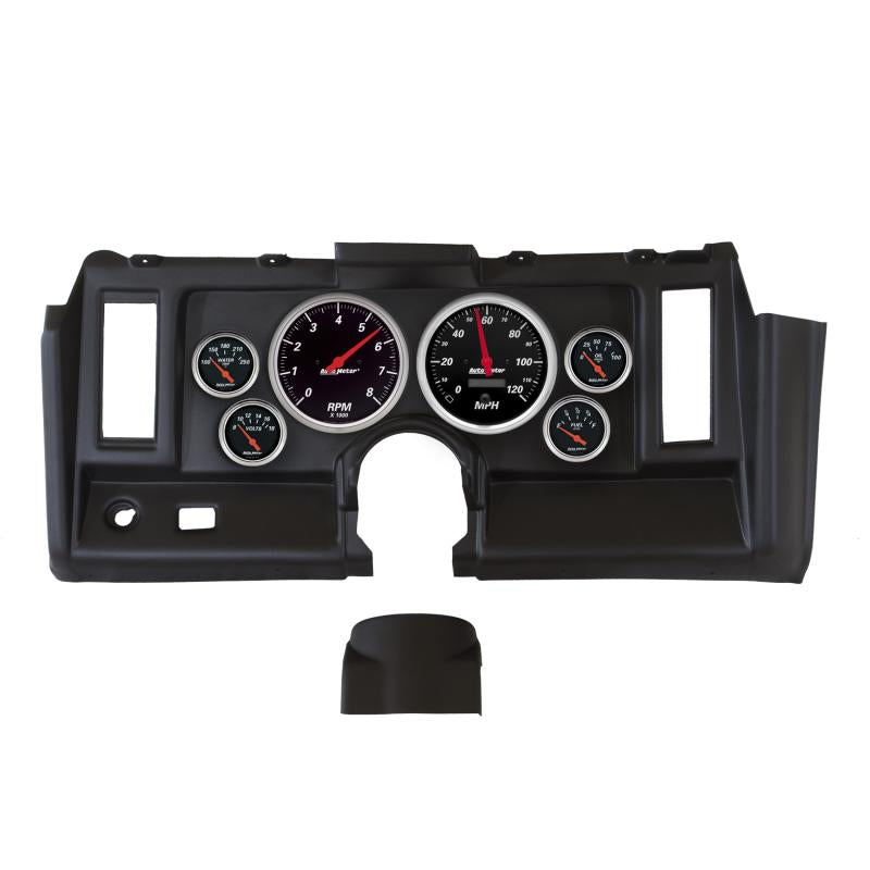 Autometer Designer Black 1969 Camaro Dash Kit 6pc Tach / MPH / Fuel / Oil / WTMP / Volt 7021-DB Main Image