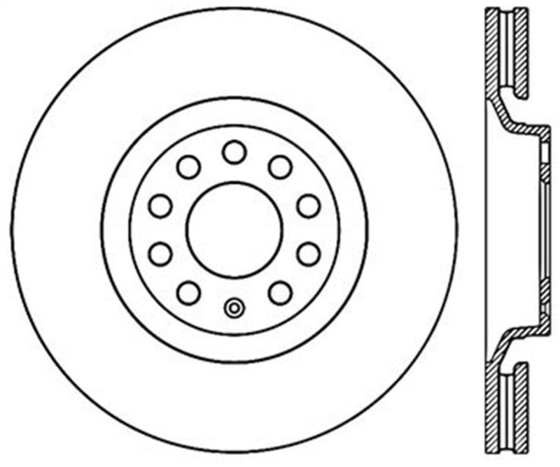 StopTech Sport Cryo Cross Drilled Brake Rotor; Front Right