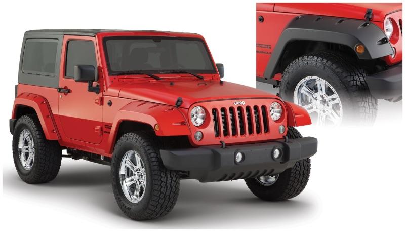 Bushwacker 07-18 Jeep Wrangler Pocket Style Flares 2pc - Black 10077-02 Main Image