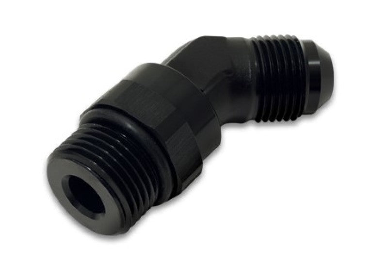 Vibrant -10AN Male to Male -8AN Straight Cut 45 Degree Adapter Fitting - Anodized Black 16947