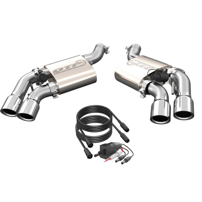 QTP 16-18 Chevrolet Camaro SS 6.2L 304SS Screamer Axle Back Exhaust w/4in Quad Tips 400117 Main Image