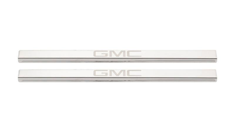 Putco 2020 GMC Sierra LD/HD Fits Double Cab and Regular Cab (2pc) w/ GMC Etching SS Door Sills 95181GM-2 Main Image