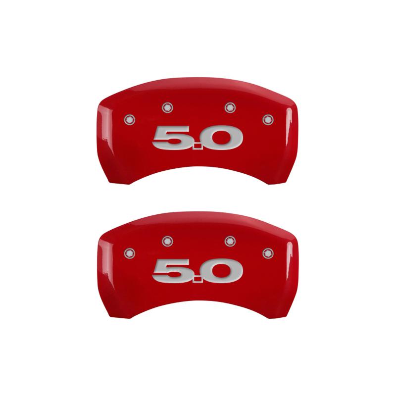 MGP Rear set 2 Caliper Covers Engraved Rear 50 Red finish silver ch 10010RM50RD Main Image