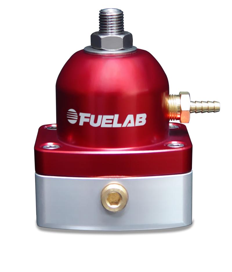 Fuelab 545 EFI Adjustable Mini FPR In-Line 90-125 PSI (1) -6AN In (1) -6AN Return - Red 54502-2-G Main Image