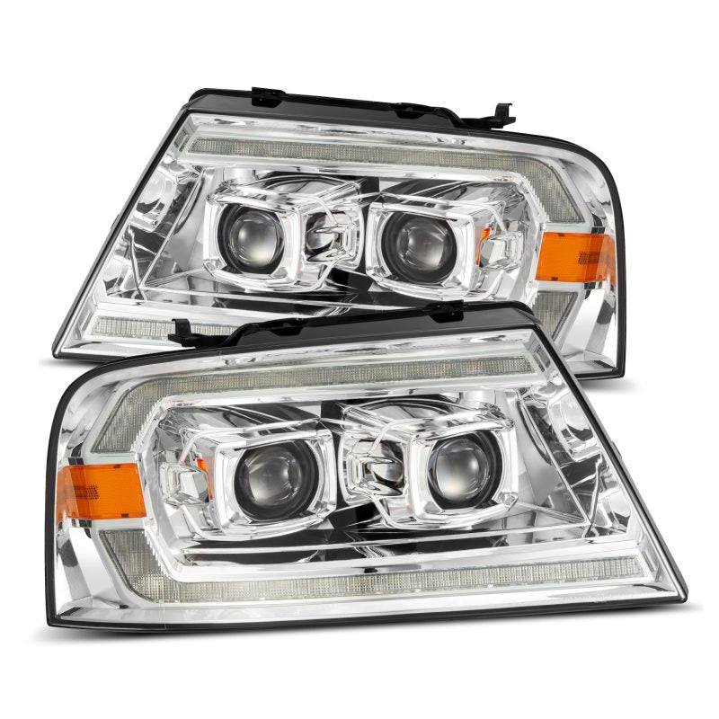 AlphaRex 04-08 Ford F150 PRO-Series Projector Headlights Black w/ Sequential Signal and DRL 880135