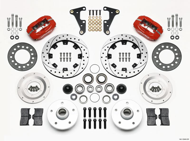 Wilwood Forged Dynalite Front Kit 11.75in Drilled Red 41-55 Cadillac 140-12649-DR Main Image