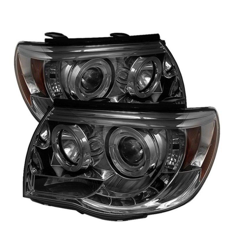 Spyder Toyota Tacoma 05-11 Projector Headlights LED Halo LED Smoke High H1 Low H1 PRO-YD-TT05-HL-SM 5011930 Main Image