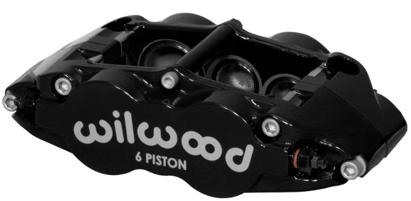 Wilwood Caliper-FNSL6R-RH - Black, 1.62/1.12/1.12" Pistons, 1.10" Disc