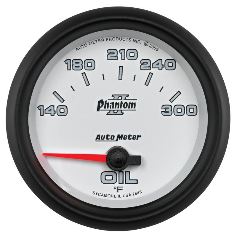 Autometer Phantom II 2 5/8in 140-300 Degree F Short Sweep Electronic Oil Temperature Gauge 7848 Main Image