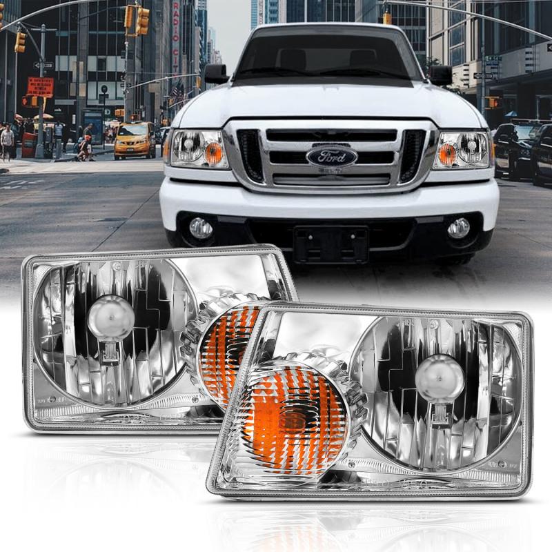 ANZO 2001-2011 Ford Ranger Crystal Headlight Chrome 111473 Main Image