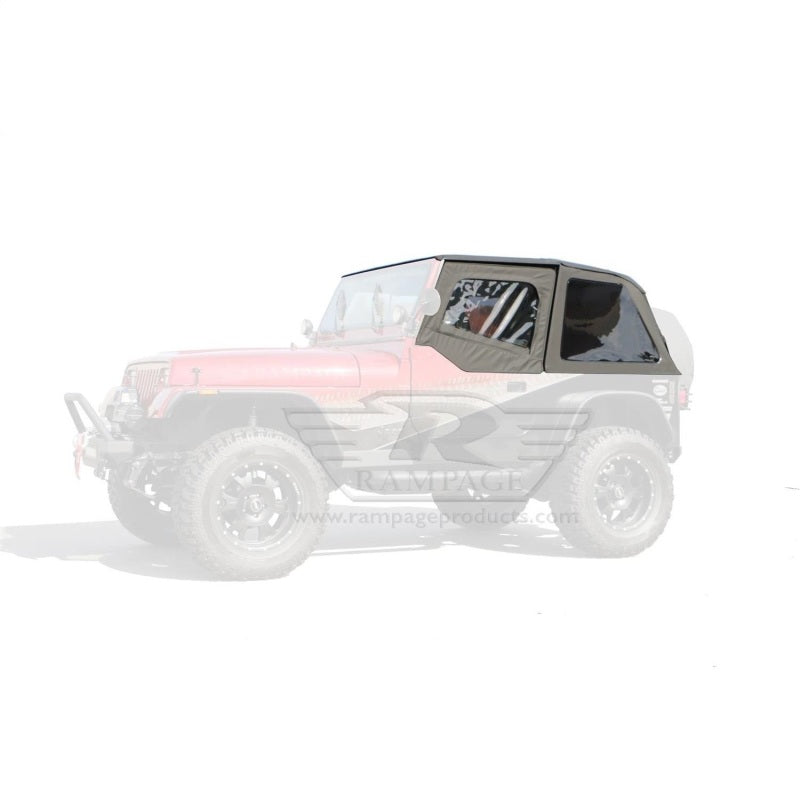 Rampage 1992-1995 Jeep Wrangler(YJ) Frameless Soft Top Kit - Black Diamond 109435