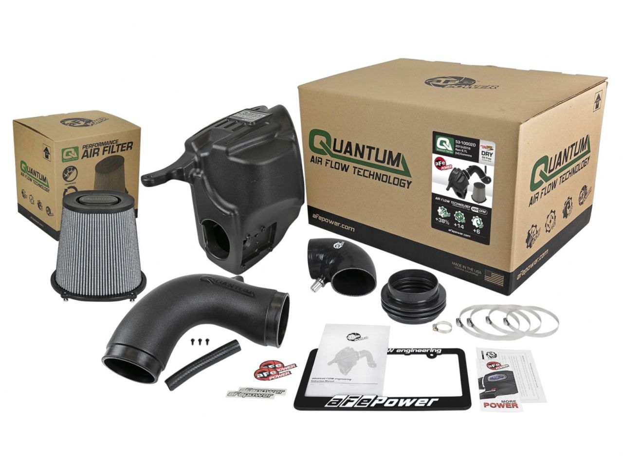 aFe  Quantum Pro DRY S Cold Air Intake System 13-18 Dodge Cummins L6-6.