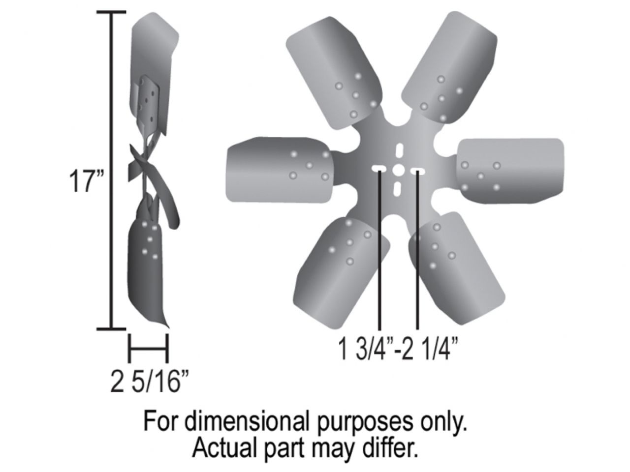 Derale 17 Rigid Race Fan (Steel Blade-Rvrse Rot.)