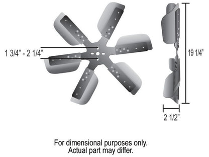 Derale 19 HD Flex Fan-Black Hub (Reverse Rotation)