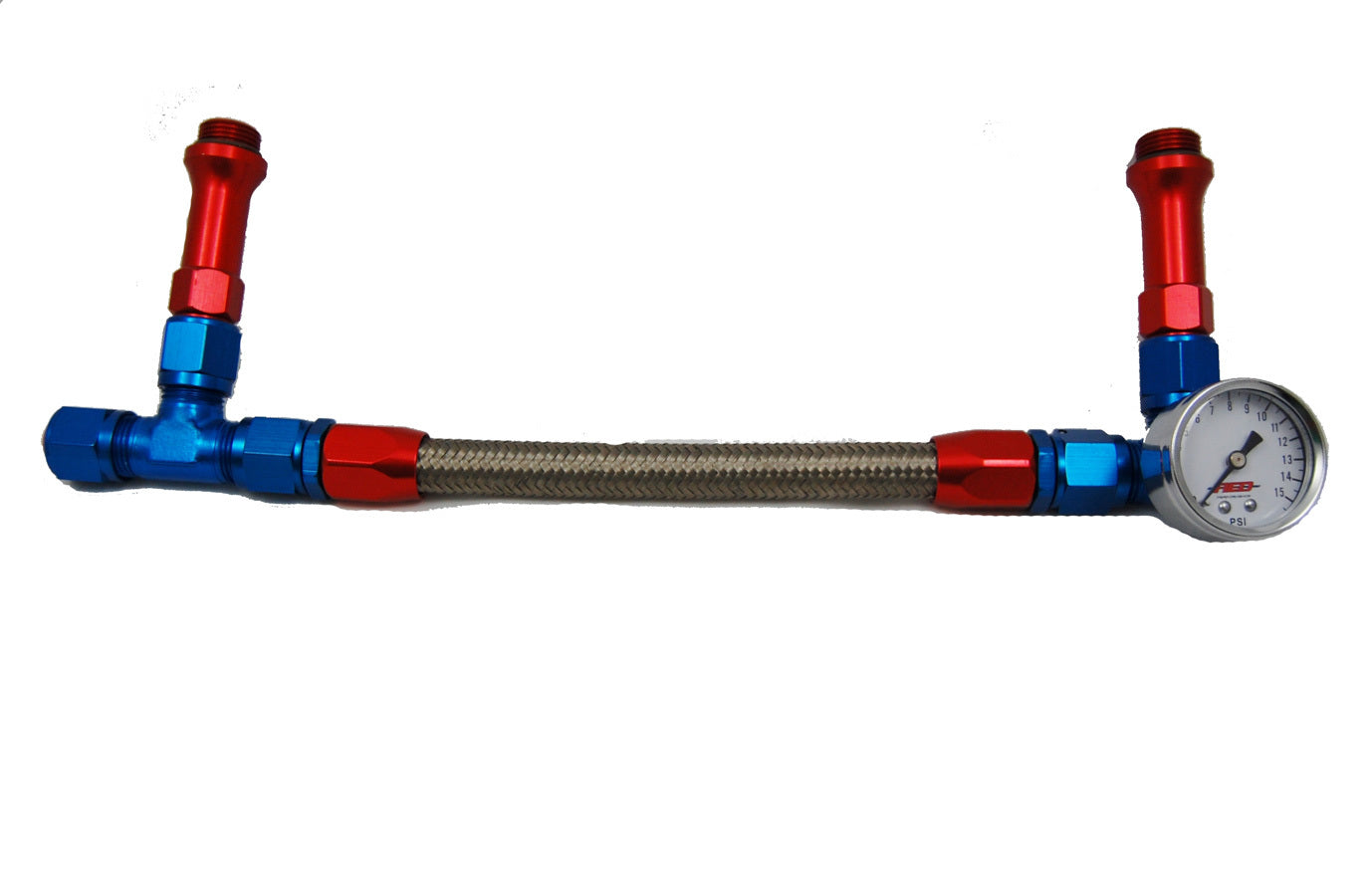 Advanced Engine Design Holley #6 Braided Fuel Line w/Gauge AED6096
