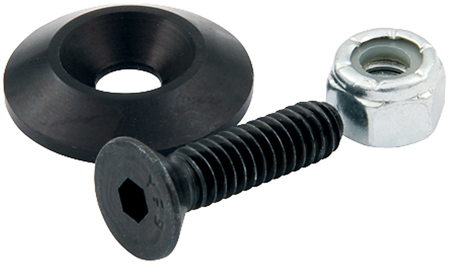 Allstar Performance Countersunk Bolts #10 w/1in Washer Black 50pk ALL18631-50