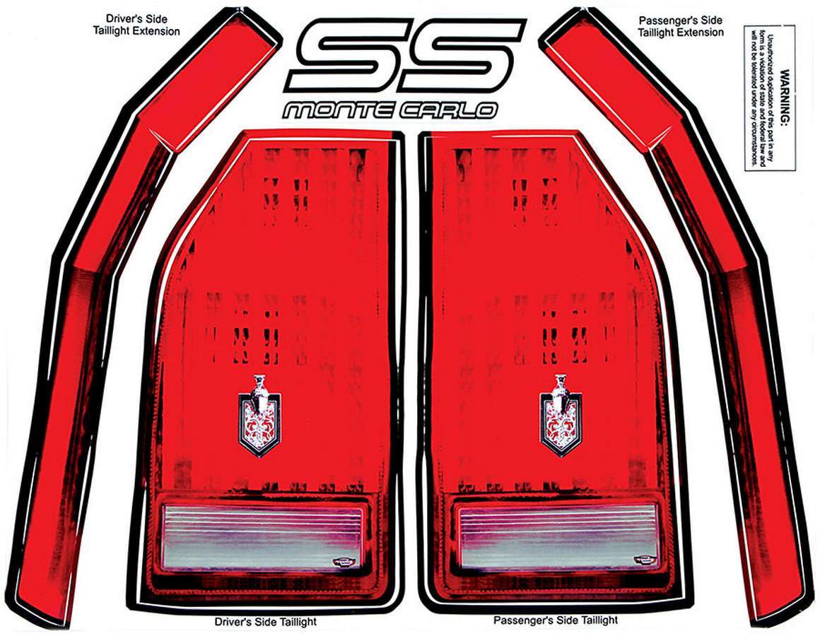 Allstar Performance M/C SS Tail Decal Kit 1983-88 ALL23017