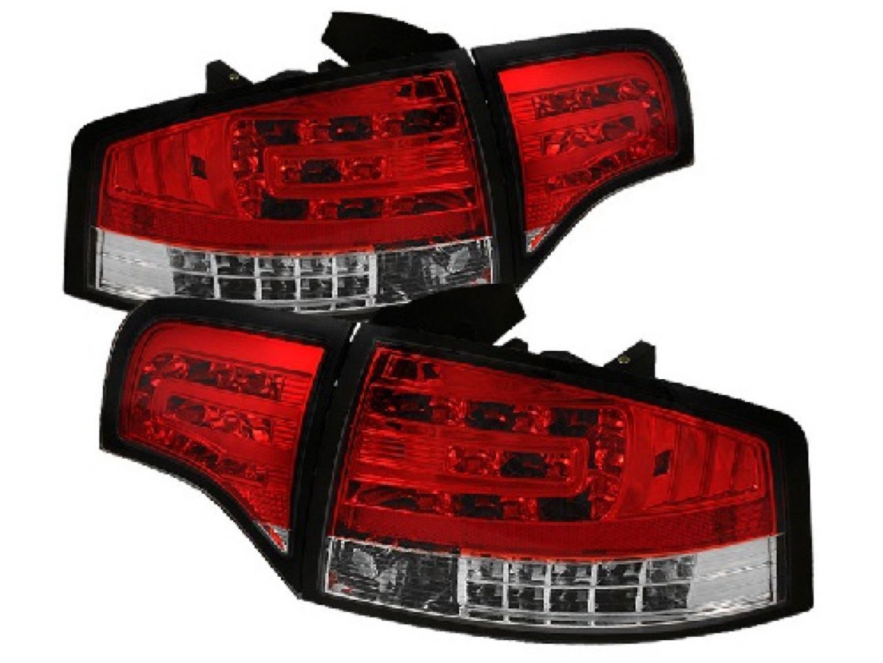 Spyder Audi A4 4Dr 06-08 LED Tail Lights - Red Clear (SKU #5029294) 0BB50