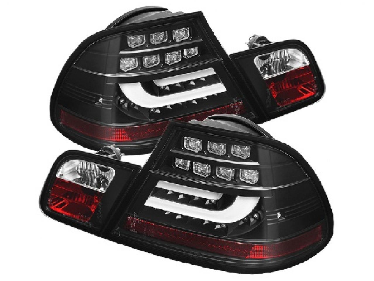 Spyder BMW E46 3-Series 04-06 2Dr Light Bar Style LED Tail Lights - Black (SK