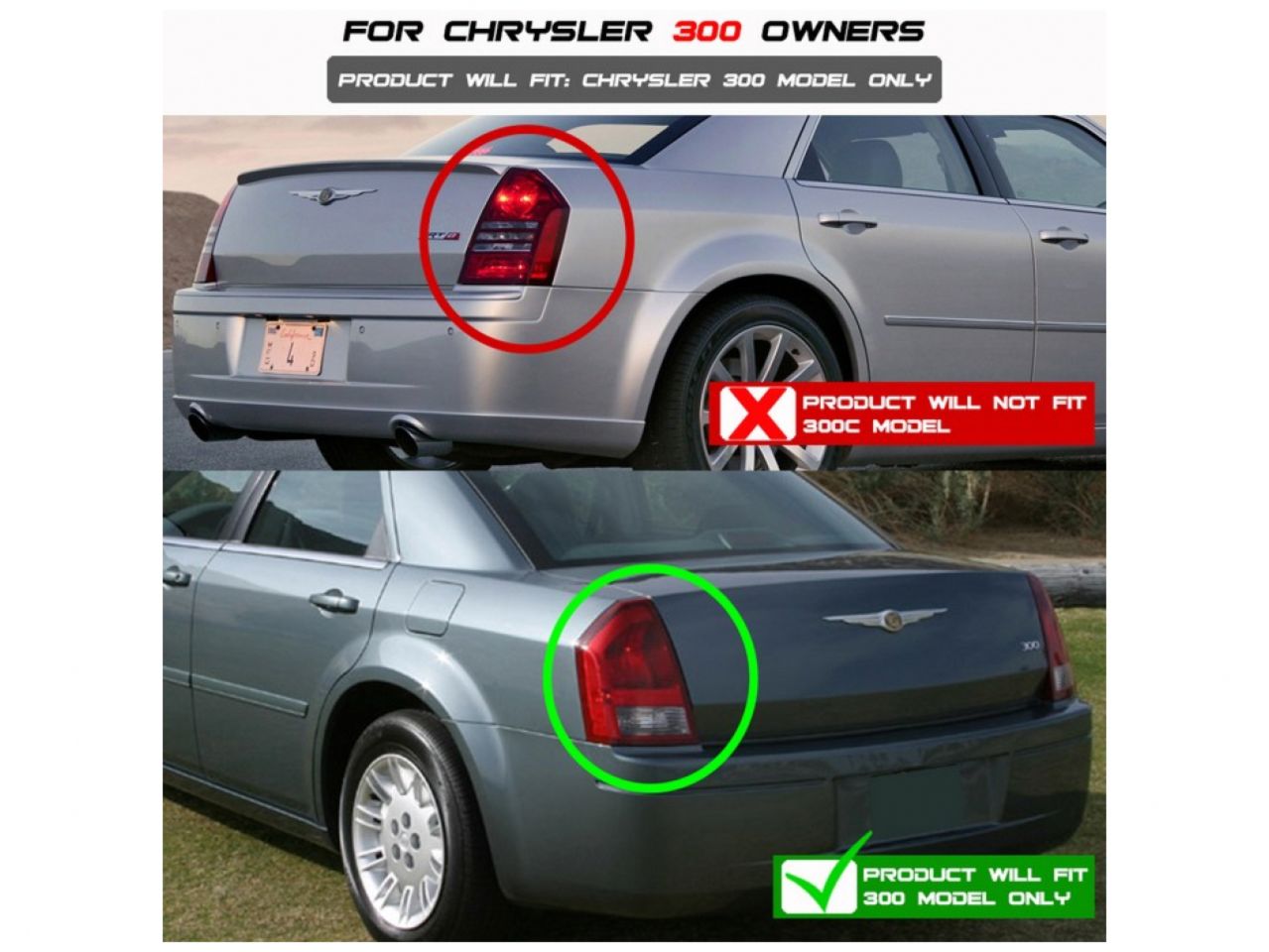 Spyder Chrysler 300 05-07 Version 2 LED Tail Lights - Black