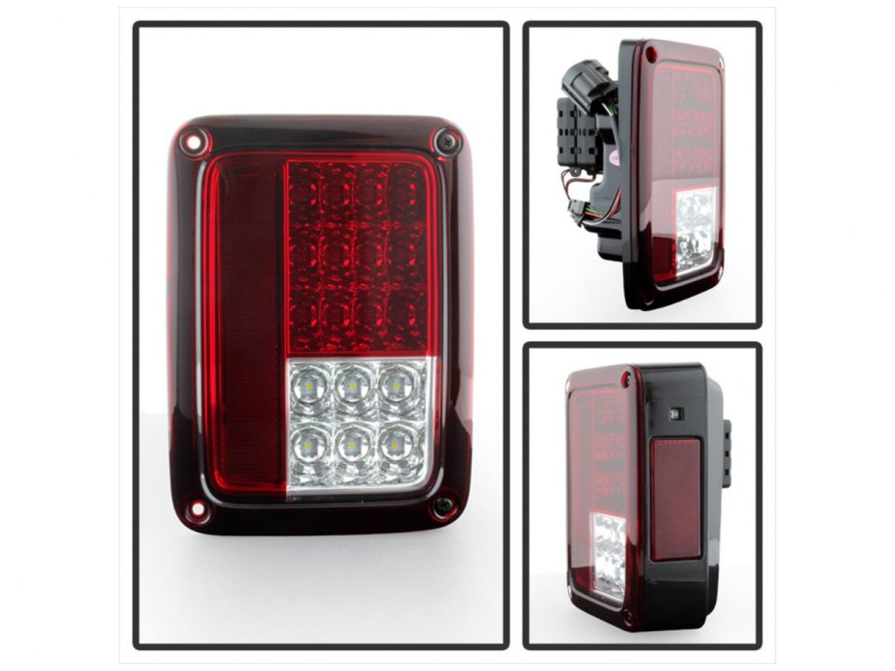 Spyder Jeep Wrangler 07-16 LED Tail Lights - Red Clear (SKU #5070401)