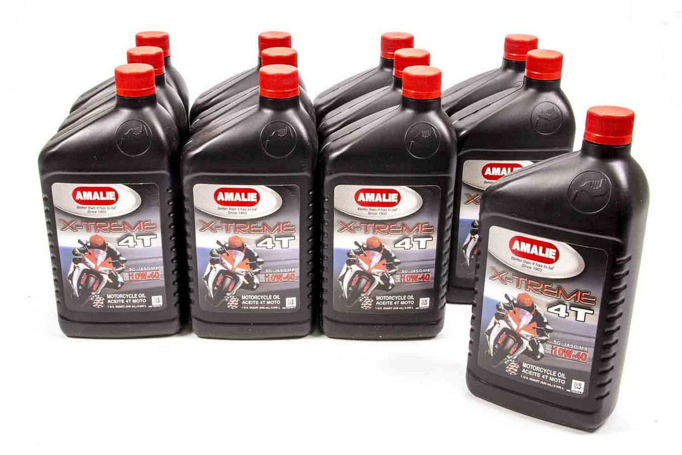 Amalie X-treme 4T SG Motorcycle Oil 10w40 Case 12x1Qt AMA160-72676-56