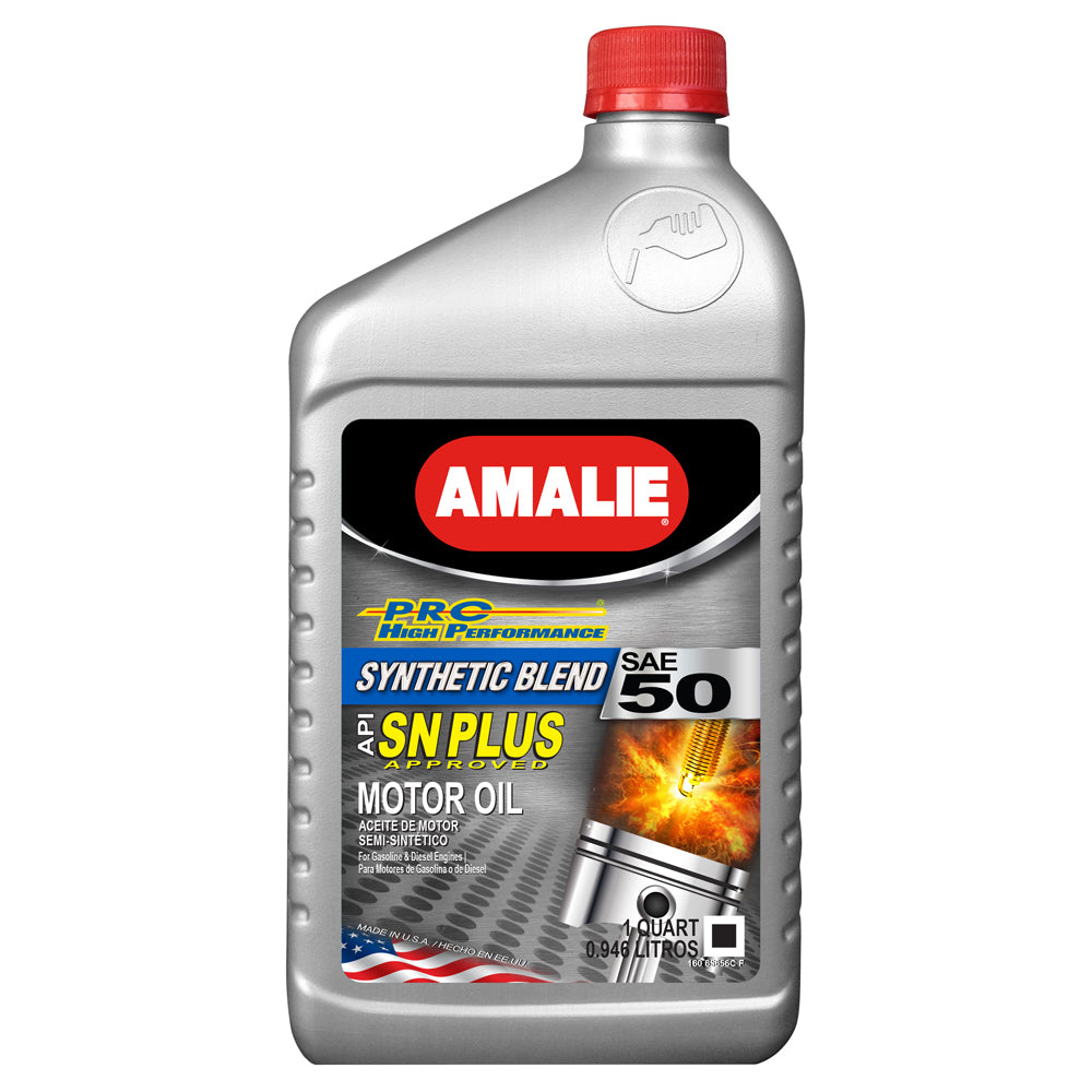 Amalie PRO High Perf Syn Blend Oil 50W Case 1Qt AMA65656-56