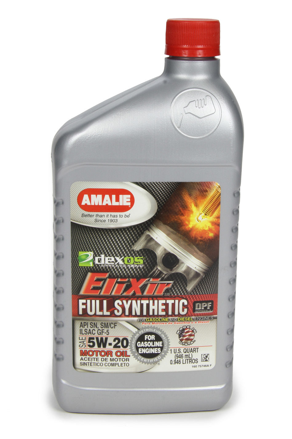 Amalie Elixir Full Synthetic 5w20 Dexos1 1 Qt AMA75746-56