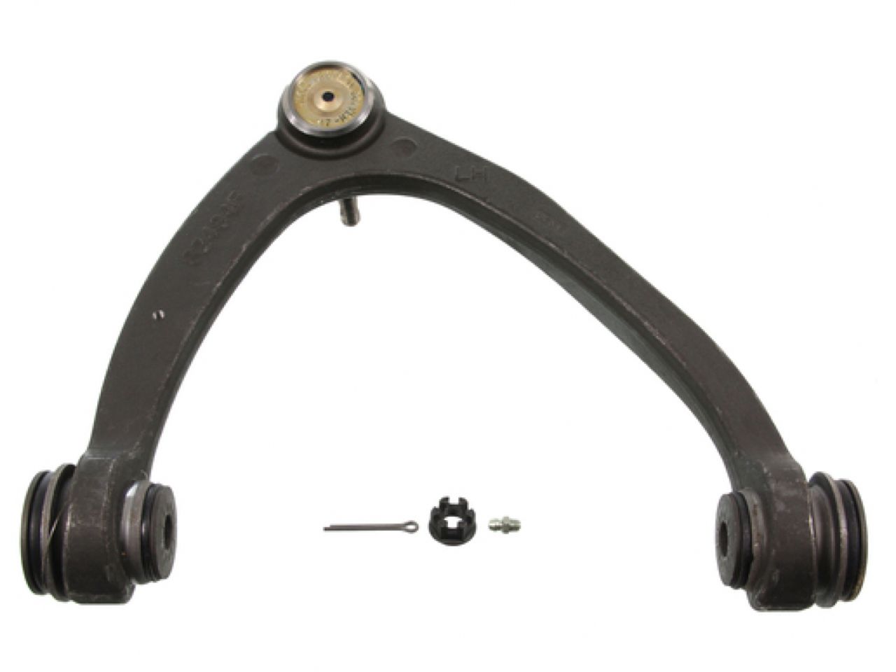 Moog Control Arm and Ball Joint Assembly:Steel, Black Painted, Cadillac